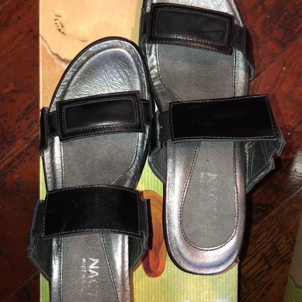 Naot Black and Silver Sandals